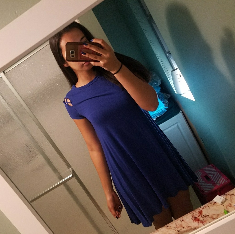 Blue above the knee dress